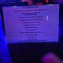 The Fishtank - Night time menu