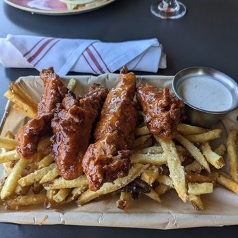 Park & Co. - Honey Sriracha Tender Basket with Truffle Parmesan Fries - Burgers Near Me - Denver, Colorado Park & Co. - Honey Sriracha Tender Basket with Truffle Parmesan Fries - Burgers Near Me - Denver, Colorado