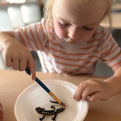 Little artists at work! Hands-on painting and creative fun at Abode Peoria Preschool.