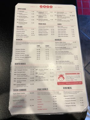 Menu photo 1 Gogo Sushi Express & Grill Moore, OK Menu photo 1 Gogo Sushi Express & Grill Moore, OK