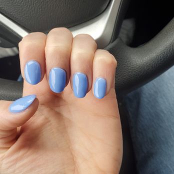 Pacfe Nails & Spa - Nails done during my first visit. Filed crooked but I was happy with the color. - Nail Salons Near Me - Centereach, New York