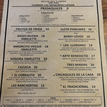 La Frida Mexican Grill & Seafood - Menu - Mexican Near Me - Tucson, Arizona