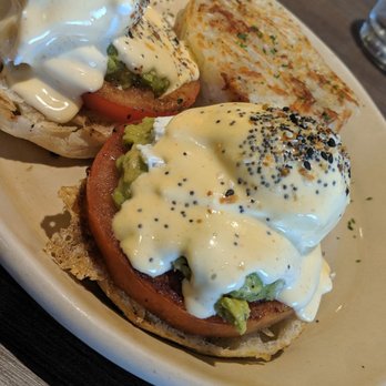 Snooze, an A.M. Eatery - Smashed avocado eggs Benedict - Breakfast & Brunch Near Me - Orange, California