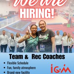 IGM Gymnastics - We are hiring!  Apply on our website.