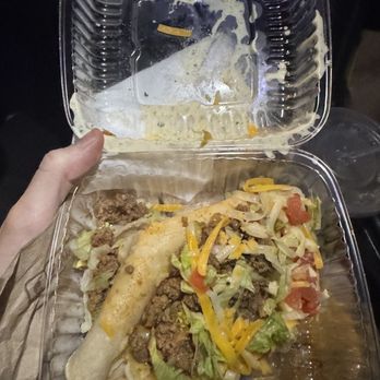 Chuy's - Sloppy taco with sauce all over the container. Actually pulled a hair out of here as well. How is this not intentional? It's just that bad. - Tex-Mex Near Me - Oklahoma City, Oklahoma Chuy's - Sloppy taco with sauce all over the container. Actually pulled a hair out of here as well. How is this not intentional? It's just that bad. - Tex-Mex Near Me - Oklahoma City, Oklahoma