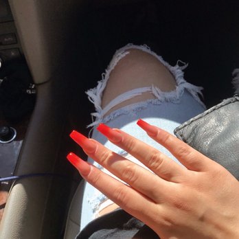 Moschino Nails - Orange ombre by Brian - Nail Salons Near Me - Roseville, California
