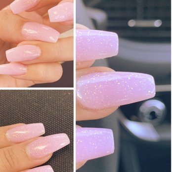 Lola Nails Bar - Pink/Glitter Powder - Coffin Shape - Nail Salons Near Me - Downey, California Lola Nails Bar - Pink/Glitter Powder - Coffin Shape - Nail Salons Near Me - Downey, California