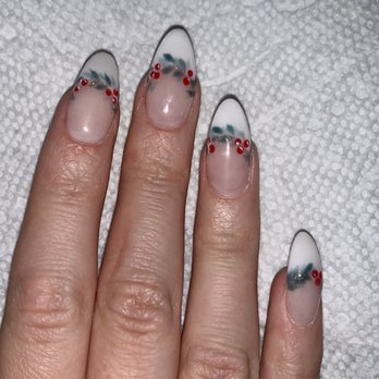 Amity Nail Spa - Dip powder mani with design - Nail Salons Near Me - Arlington, Virginia