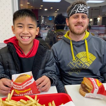 In-N-Out Burger - My nephew and my husband happy for burgers. - Burgers Near Me - West Valley City, Utah