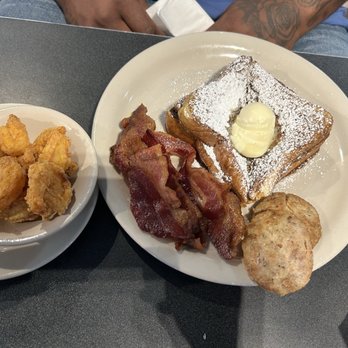 Atlanta Breakfast Club - Fried shrimp, bacon, French toast, sausage from the ala carte menu - Southern Near Me - Atlanta, Georgia Atlanta Breakfast Club - Fried shrimp, bacon, French toast, sausage from the ala carte menu - Southern Near Me - Atlanta, Georgia