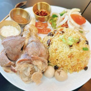 Kusan Bazaar - Lamb shank pilaf - Halal Near Me - San Mateo, California