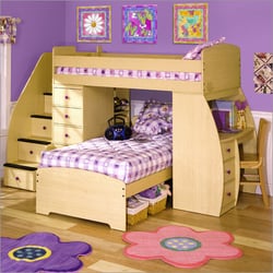 Crib & Teen City - Berg Furniture Loft with Signature storage staircase