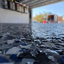 DJ Epoxy Solutions - Flakes that brighten your garage and lift the whole space. Durable, clean and modern. What difference would this finish make in your home?