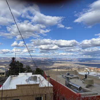 Haunted Hamburger - Looking out the window from our table - Burgers Near Me - Jerome, Arizona Haunted Hamburger - Looking out the window from our table - Burgers Near Me - Jerome, Arizona