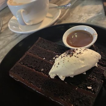 Aba - Chocolate Chocolate Cake + Decaf Latte - Mediterranean Near Me - Chicago, Illinois