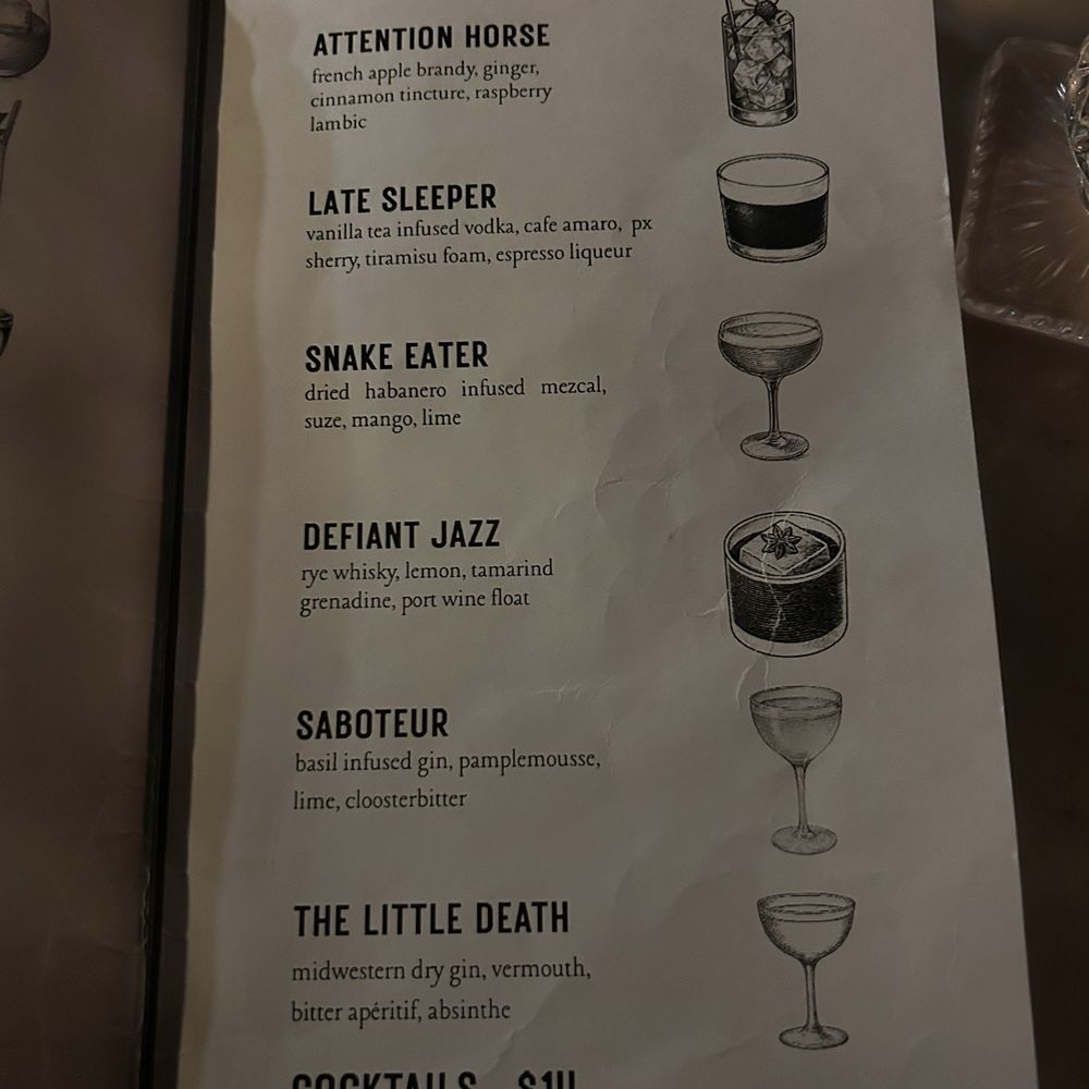 Cheval - drink menu - Cocktail Bars Near Me - Kansas City, Missouri