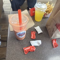 Wendy's - Wendy's and smoothie before hidding the gridiron with my boys for practice