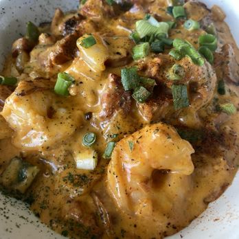 The Pan - 3/16/24 (sat): Close up on this Delish Shrimp N' Grits! Sooo yummy! - Breakfast & Brunch Near Me - Torrance, California