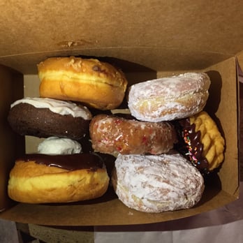 Dandee Donut Factory - Maple frosted, Oreo, chocolate spotlight, cherry crunch, black raspberry filled, Bavarian creme, and chocolate cruller. - Donuts Near Me - Pompano Beach, Florida
