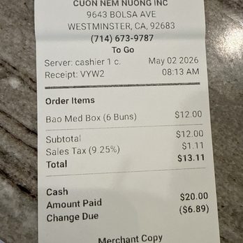 Cuon Nem Nuong - Vietnamese Near Me - Westminster, California