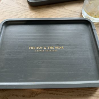 The Boy & The Bear - Cute food trays but not practical, be careful your drink doesn't slide off, especially if it's glass. - Coffee Roasteries Near Me - Gardena, California