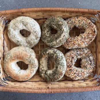 Myer's Bagel - Myer's Awesome Hand Rolled, Honey Boiled, Wood Fired (from left to right) Rosemary and Sea Salt, Montreal Spice, and Kitchen Sink Bagels - Bagels Near Me - Burlington, Vermont Myer's Bagel - Myer's Awesome Hand Rolled, Honey Boiled, Wood Fired (from left to right) Rosemary and Sea Salt, Montreal Spice, and Kitchen Sink Bagels - Bagels Near Me - Burlington, Vermont