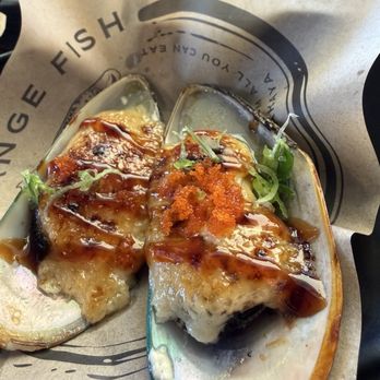 Orange Fish - Baked Muscles! Delicious! - Ramen Near Me - La Verne, California Orange Fish - Baked Muscles! Delicious! - Ramen Near Me - La Verne, California