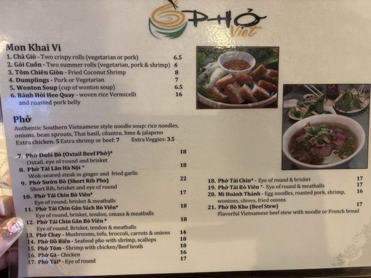 Menu photo 5 Pho Viet Ashland, VA