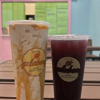 Gelabong - Peanut butter banana smoothie and blueberry mint tea - Bubble Tea Near Me - San Diego, California Gelabong - Peanut butter banana smoothie and blueberry mint tea - Bubble Tea Near Me - San Diego, California