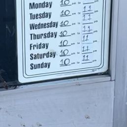 Hours. Closed 45 min after they were supposed to be open. Hours. Closed 45 min after they were supposed to be open.
