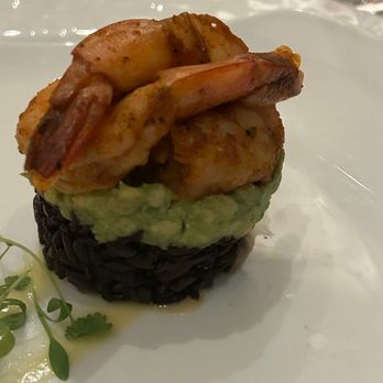Salt - Black  rice with jumbo prawns. - New American Near Me - Amelia Island, Florida
