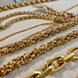 The Jeweler Upstairs - A Variety of Gold Chains.