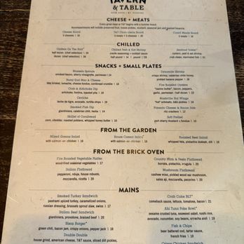Tavern & Table - Menu - New American Near Me - Mt. Pleasant, South Carolina