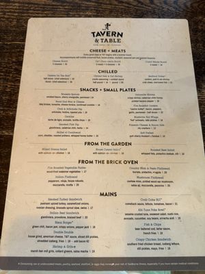 Menu photo 1 Tavern & Table Mt. Pleasant, SC