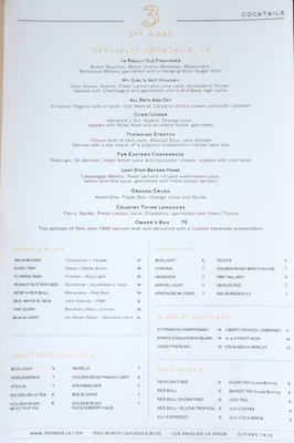 Menu photo 8 3rd Base LA Los Angeles, CA