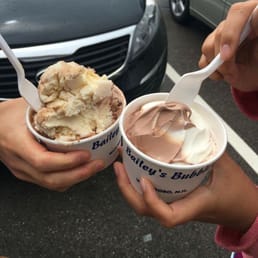 Vanilla/German chocolate cake left, swirl soft serve right. Sorry they're partially eaten!