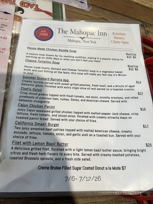 Menu photo 1 The Mahopac Inn Mahopac, NY Menu photo 1 The Mahopac Inn Mahopac, NY