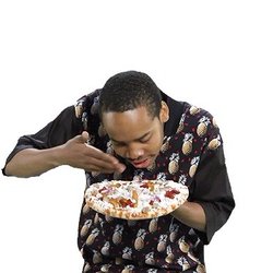 Eisenhut School - me eating the nasty school pizza