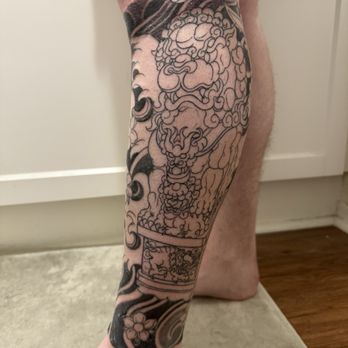 Hunni ink - Foodog with background shading - Tattoo Near Me - San Jose, California Hunni ink - Foodog with background shading - Tattoo Near Me - San Jose, California