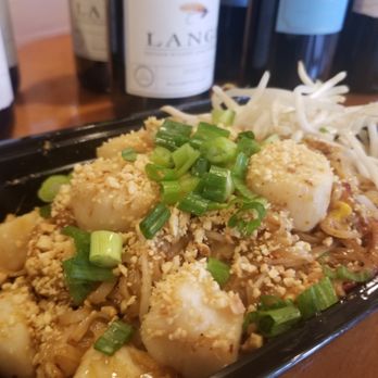 Kaosamai Thai Restaurant - Togo Pad Thai tamarind with extra scallop. - Thai Near Me - Seattle, Washington Kaosamai Thai Restaurant - Togo Pad Thai tamarind with extra scallop. - Thai Near Me - Seattle, Washington