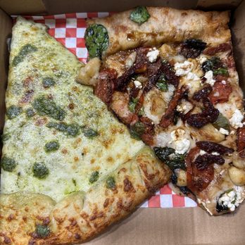 Pieces Pizza by the Slice - Pesto pizza and veggie pizza. - Pizza Near Me - Sacramento, California Pieces Pizza by the Slice - Pesto pizza and veggie pizza. - Pizza Near Me - Sacramento, California