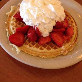 Millbrae Pancake House - Waffle with strawberries and whipped cream on top - American Near Me - Millbrae, California Millbrae Pancake House - Waffle with strawberries and whipped cream on top - American Near Me - Millbrae, California