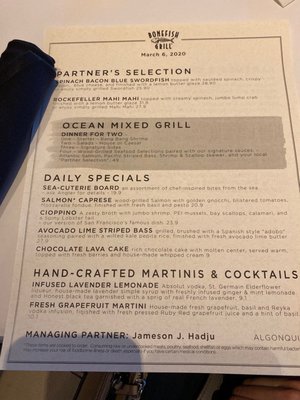 Menu photo 3 Bonefish Grill Algonquin, IL