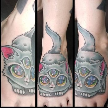 Diamond Tattoo Parlor - Space cat by Paula Diamond - Tattoo Near Me - Hurst, Texas