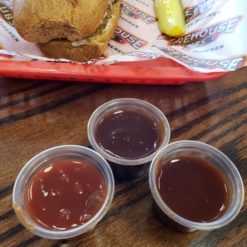 Firehouse Subs - I picked 3 of the many sauces. - Sandwiches Near Me - Novi, Michigan