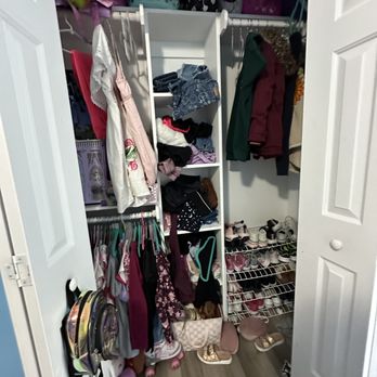 Simply Organizing by Ana - Before - Girls closet organization - Home Organization Near Me Simply Organizing by Ana - Before - Girls closet organization - Home Organization Near Me