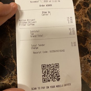 Masala Cafe - Bill receipt - Indian Near Me - Jersey City, New Jersey Masala Cafe - Bill receipt - Indian Near Me - Jersey City, New Jersey