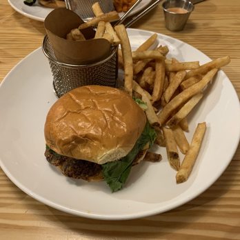 Boxcar - The Vagabond with regular fries - New American Near Me - Atlanta, Georgia Boxcar - The Vagabond with regular fries - New American Near Me - Atlanta, Georgia