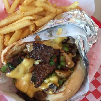 Mediterranean-style cheesesteak.