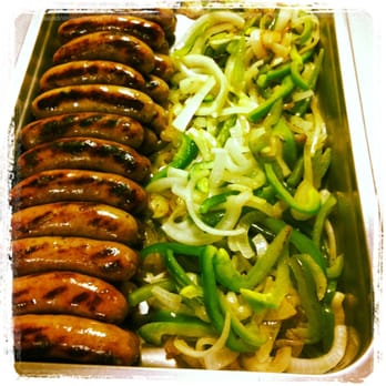 Lincoln Land Catering - Brats, peppers & onions. Just one of many summer time dishes we can bring to your event. - Caterers Near Me - Lincoln, Illinois Lincoln Land Catering - Brats, peppers & onions. Just one of many summer time dishes we can bring to your event. - Caterers Near Me - Lincoln, Illinois